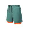 Men Shorts Adjustable Waist Drawstring Fake Two-Piece Design Moisture-Wicking Quick-Drying Running Sport Shorts