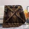 Viking Battle Axe pattern Flannel Blanket, High quality Comfortable for All Seasons, Home Decor, Warmth and Comfort, Perfect for Gifts.