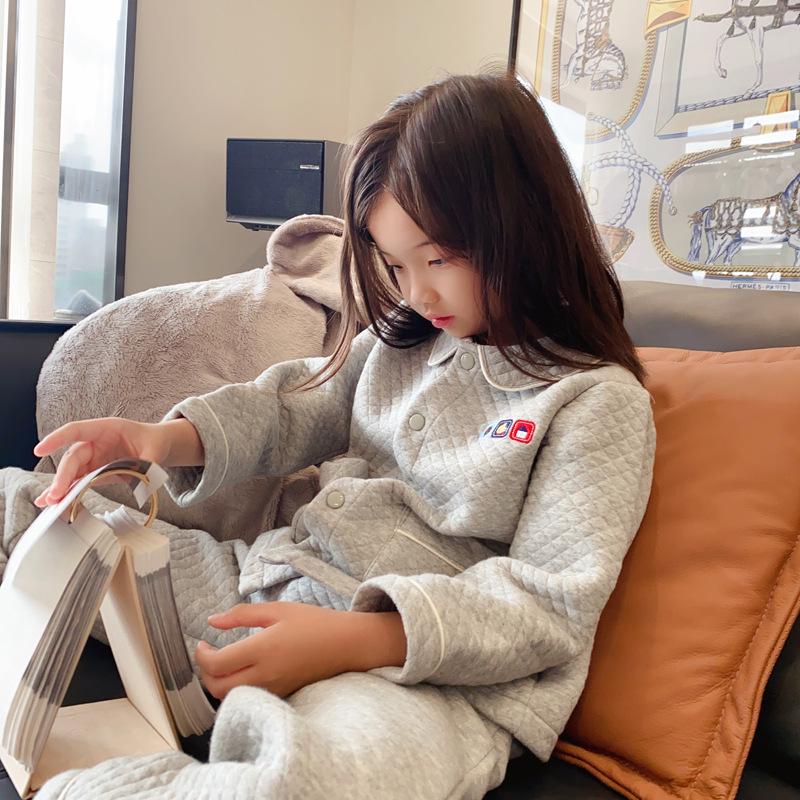 

2025 Весна/Осень Детская теплая хлопковая одежда для дома и наряды - унисекс утолщенный костюм 110cm