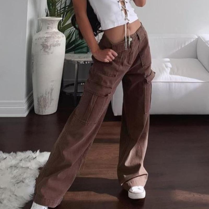 GMXIA Women's Fashion Casual Solid Color Print High Waist Pants & Capris