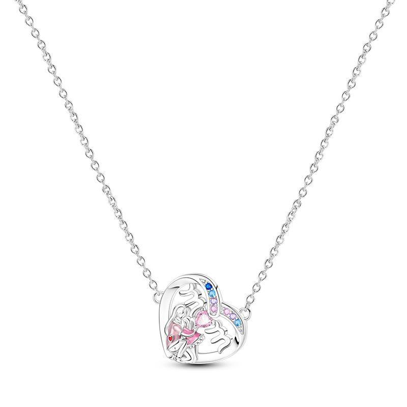 Collana Ciondolo Chiave dell'Amore Farfalla in Argento 925 Originale Set di Gioielli Anello Elegante Fiore Fiocco Perla Regalo di San Valentino
