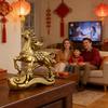 Brass Horse Step on Coins Lucky Statue Feng Shui Desk Ornament Zodiacs Animal Figurines Miniatures Pure Copper Crafts Collection