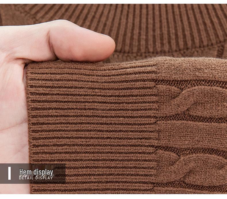 Hochwertiger Herren-Strickpullover mit gesticktem Pony-Logo, warm und dick - Herbst/Winter, Rundhals-Pullover