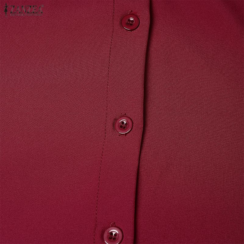 ZANZEA Women Casual Round Neck Loose Long Sleeve Muslim Dress