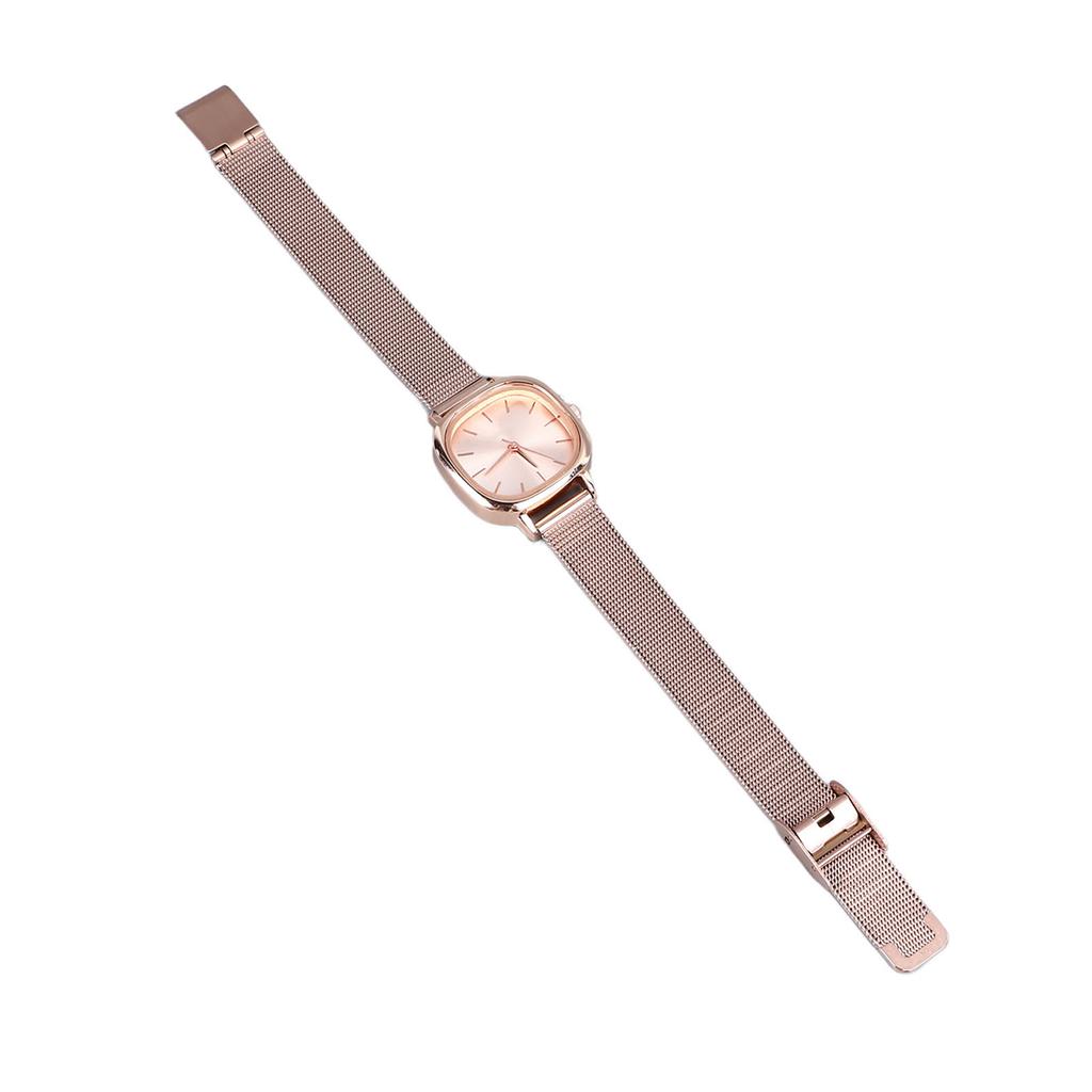 Women Gold Plating Quartz Watch Stainless Steel Band High Definition Stylish Gradient Decor Wrist Watch