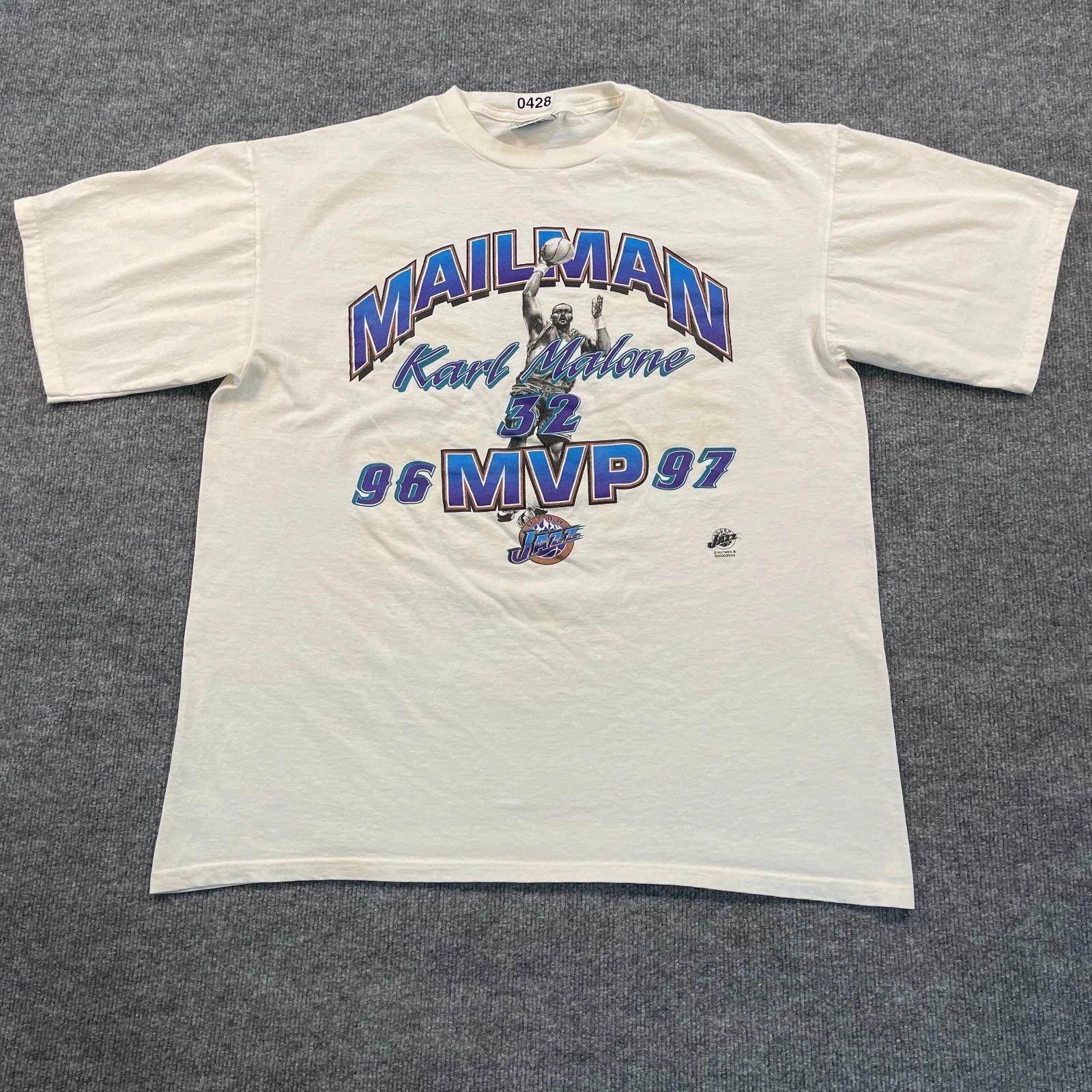 

Vintage 1997 Lee x Nutmeg Karl-Malone Mailman MVP Shirt XL 25x29 Utah-Jazz 4XL