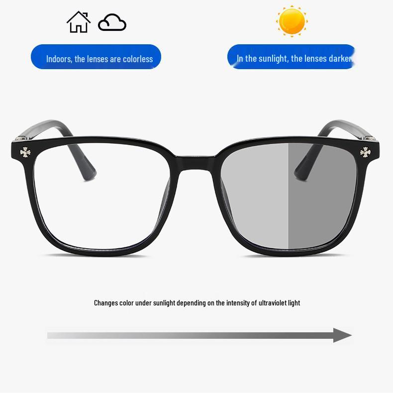 Blaulichtfilternde photochrome Brille - Stilvoller großer Rahmen für Studenten & Trendsetter