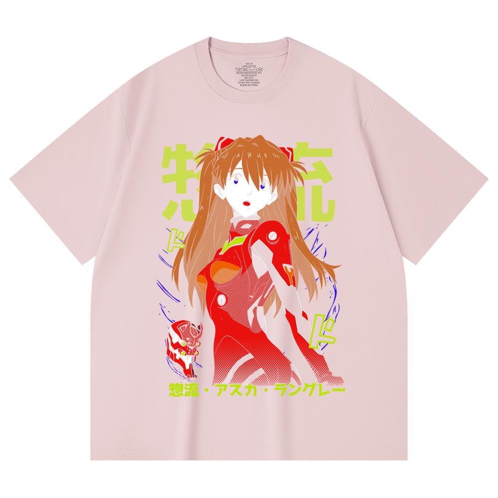 230 Gsm 100% Cotton Evangelion V10 Asuka Print Unisex Heavy Cotton T Shirt