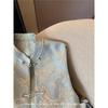 2025 new thin temperament buckle vest blue butterfly embroidered high-end vest women