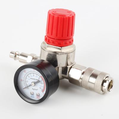1pc 180PSI 12 Bar Pressure Regulator Switch Control Valve with Gauges 1/4" For Air Compressor