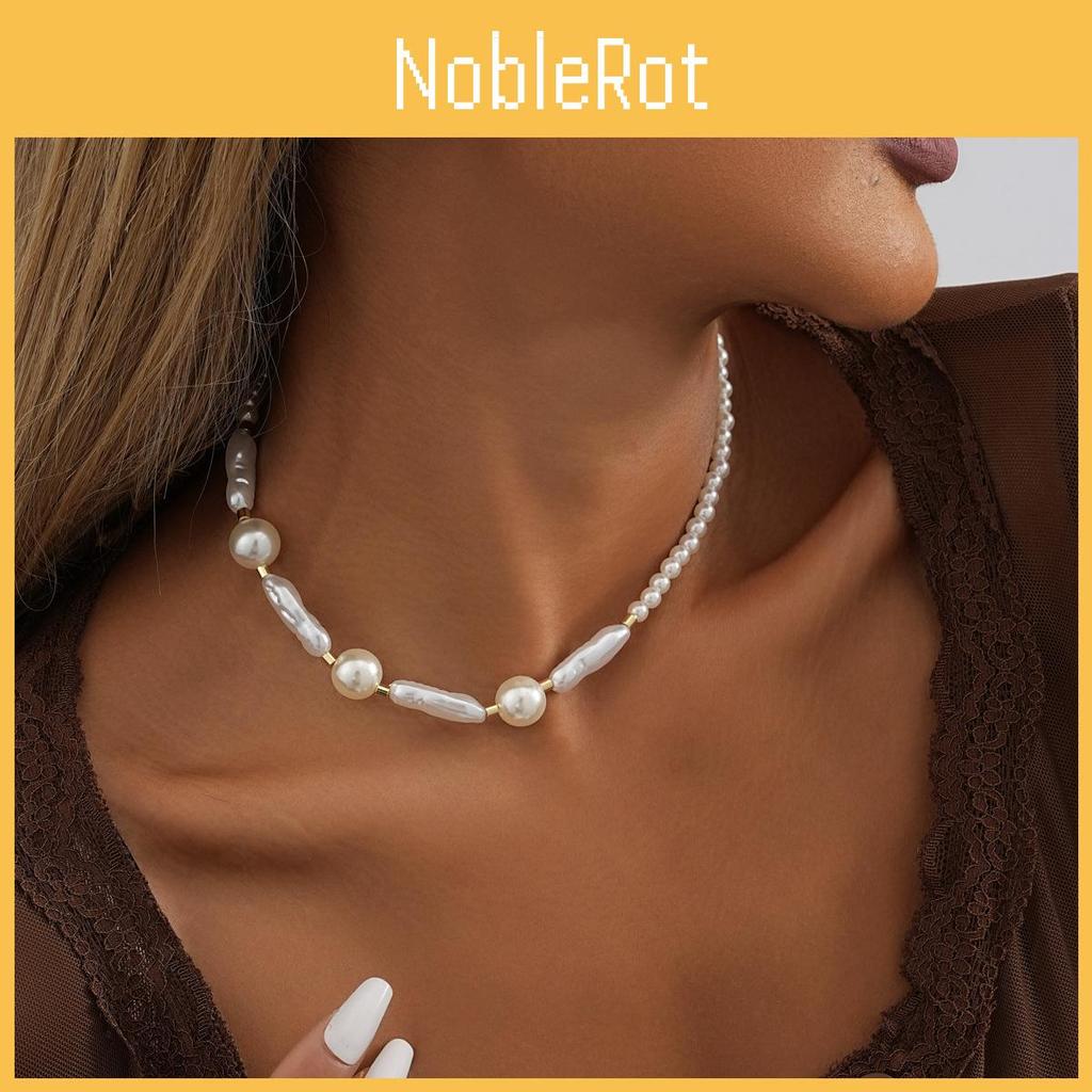 Chic Irregular Faux Pearl Necklace Modern Geometric Style For Fashionable Women Jewelry
