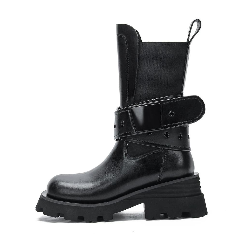 Platform Mid Heels Women High Boots Shoes Women 2025 Trend Snow Boots Winter Mid Calf Shoes Pumps Goth Dress Mujer Zapatos Botas