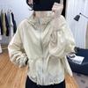Korean Thin Solid Color Female Hooded Sun Protection Tops Coat Summer Female Loose Fitting UV Protection Sun Protection Coat
