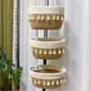 Wall Mounted Storage Basket With Cotton Weave For Dorm Room Organization And Household Use