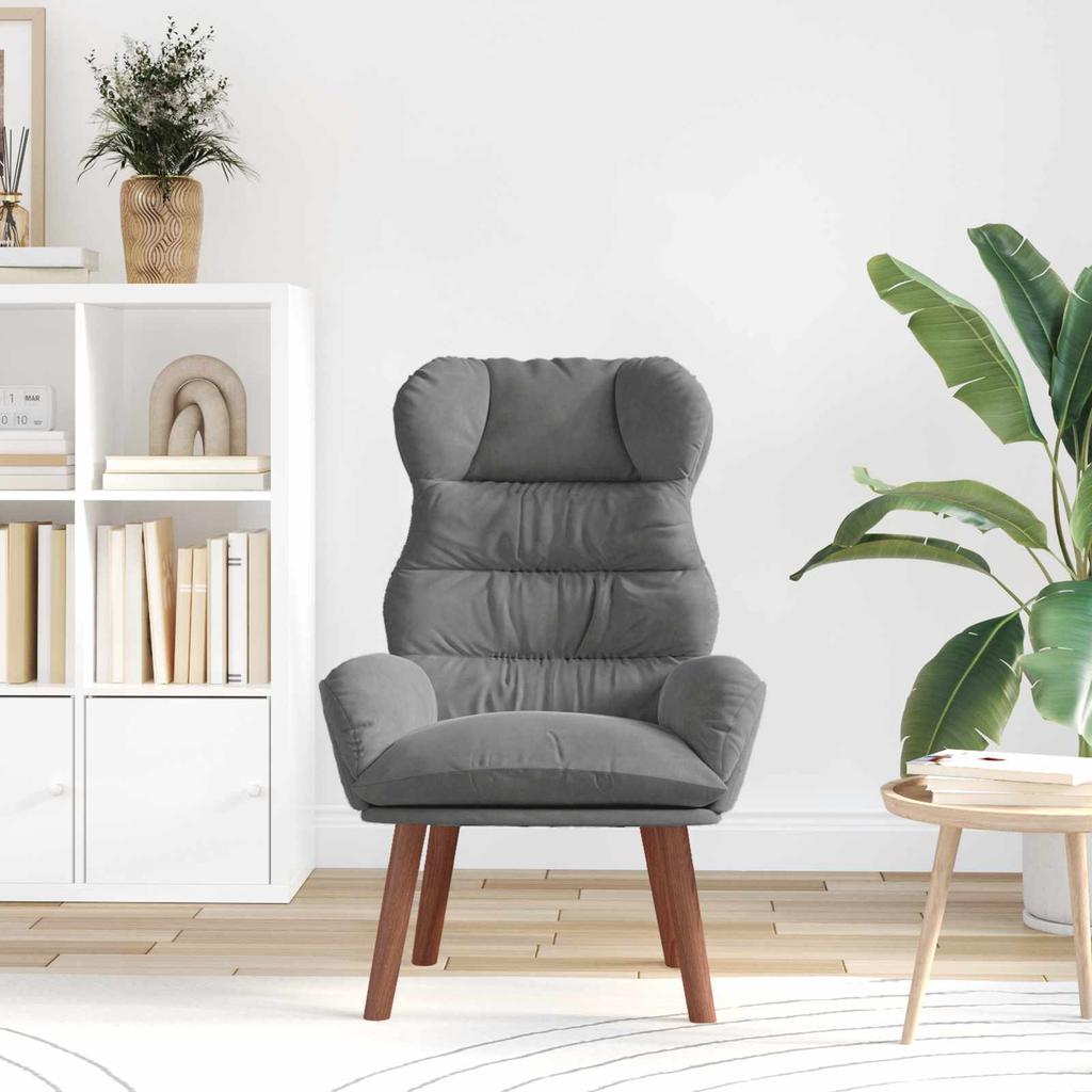 Armchair Dark Grey 69 x 74 x 93 cm Velvet