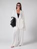 Elegant Tie-Up Cardigan & Long Pants Set - Solid Color, Long Sleeve, European & American Style Women's Home Wear