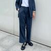 Uniqlo X Jw Anderson Stylish Simple Solid Mid-Rise Casual Pants Men Bottoms Dark-Blue 463977-68