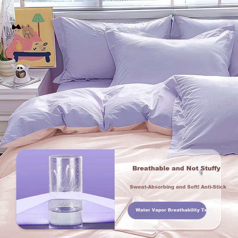 Meilicheng Disposable 4-Piece Bedding Set Disposable Bed Sheet and Duvet Cover Travel Essential Hotel Thickened 4-Piece Bedding Set