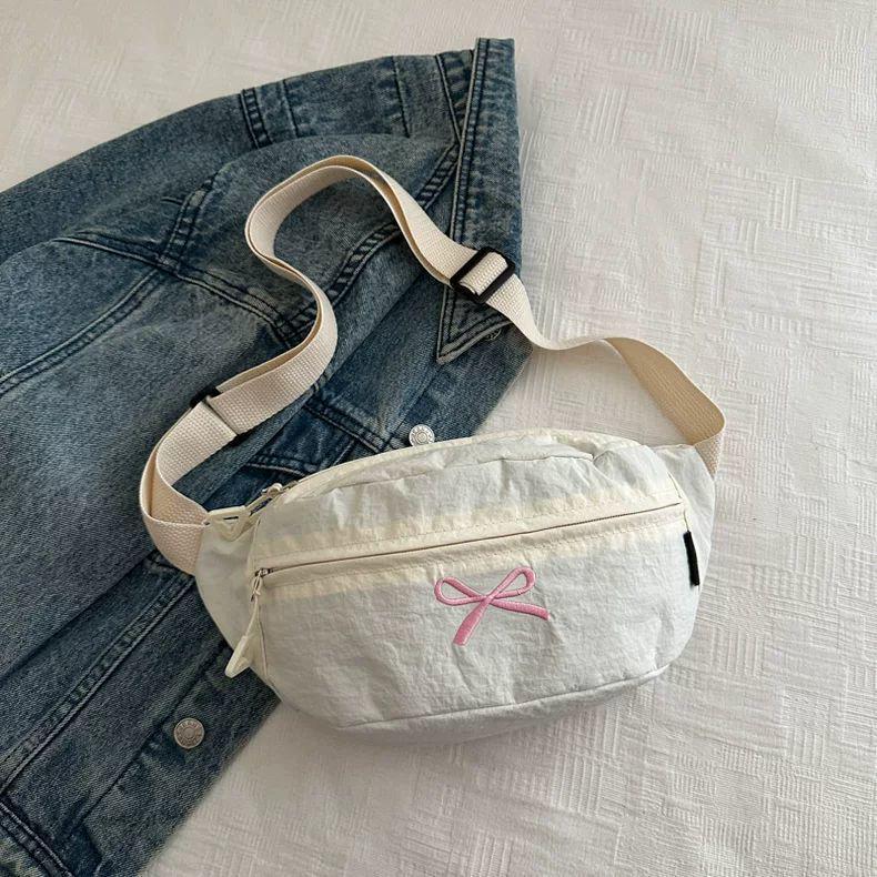 

Свіжа сумка кросбоді з бантом у стилі Морі: Мила, Легка, Поясна сумка в корейському стилі