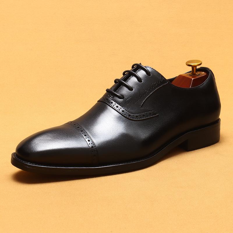 Luxury Dress Shoes Men's Genuine Leather Italian Wingtip Oxfords Brogue Business Wedding Formal Shoes For Men