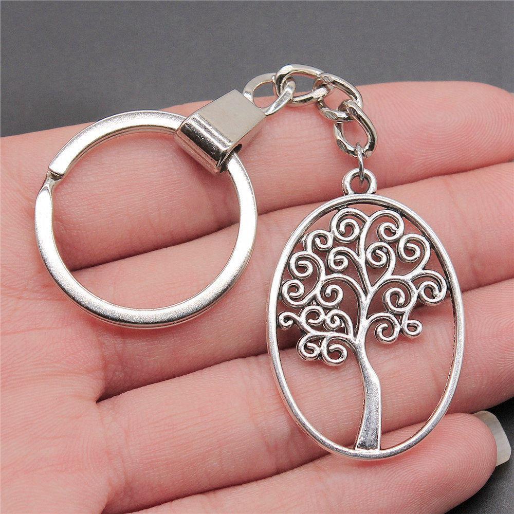 Tree of Life Nature Growth Pendant Antique Bronze Metal Keychain Trendy Gift for Nature Lovers