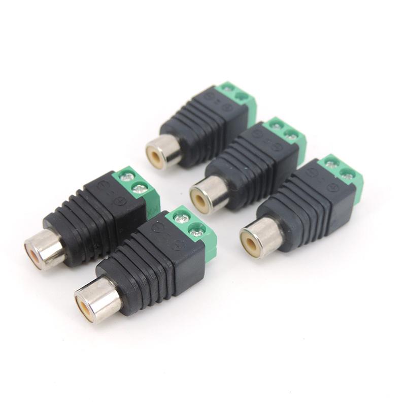 Audio Video RCA Male Plug & RCA Female Jack Screw Terminal Connector Block Adapter AV for CCTV Camera Speaker Wire Cable