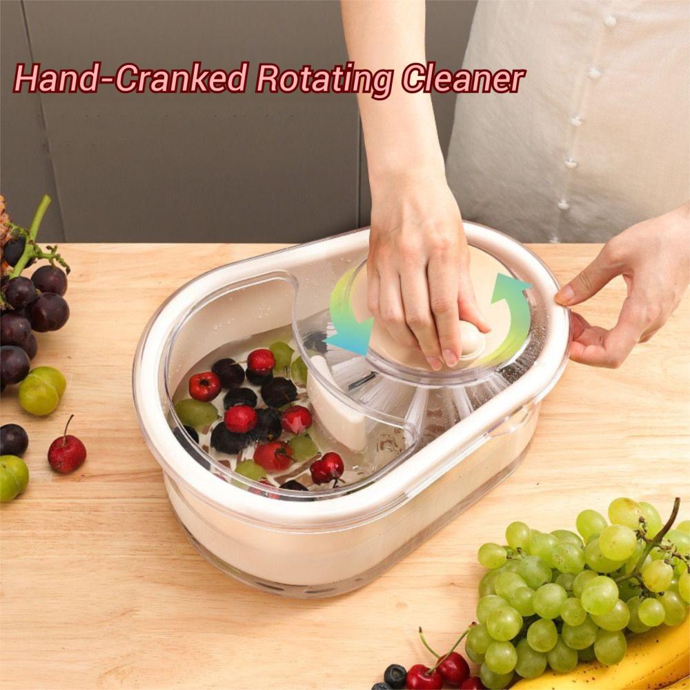 Manual Vegetable Fruits Cleaner Basket Hand Crank Vegetable Drain Basket Salad Spinner  Winter