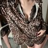 Boyfriend style shirt sexy large size pajamas pure lust thin lace fake two pajamas loungewear
