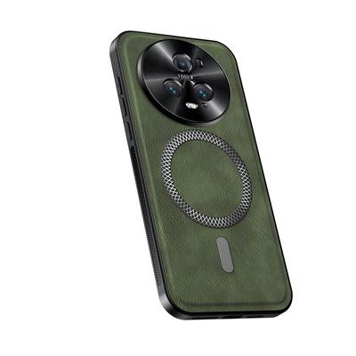 Voor Honor Magic 5 en Magic 5 Pro Hoes Magnetisch Elegant Leer Slijtvast Lens Volledig Bedekt Antislip Grip Randbedekking Shell