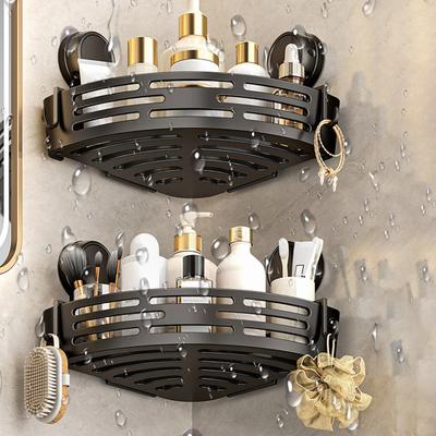 Bathroom Storage Rack No-Drill Corner Shelf with Strong Suction Cups Rustproof Shower Organizer Space-Saving Triangular Bathroom Shelf