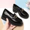 2025Autumn New Loafers for Women Thick Low-top ShoesPUDeep Mouth Round Toe Slip-On Casual Non-Slip Single Shoes