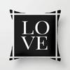 Home Decor Black and White Geometric Plaid Letters Polyester Cushion Cover Pillow Cart Sofa Bed Decorative Pillow X