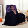 Young Man Against Purple Floral Background Theme Blanket Cozy Comfortable Throw Blanket For Living Room Sofa Bedroom Bed Lightweight Home Decor
