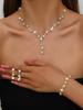 Brand New Sparkling Diamond Women's Jewelry Set: Necklace, Earrings & Bracelet