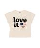 CARGOBROS FOR WOMAN Vintage Heart Flag Short Sleeve T-Shirt (Ivory)