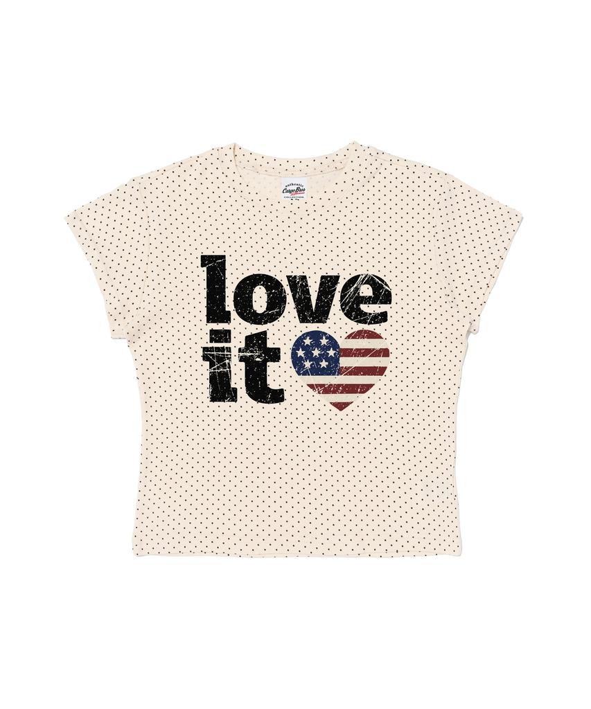 CARGOBROS FOR WOMAN Vintage Heart Flag Short Sleeve T-Shirt (Ivory)