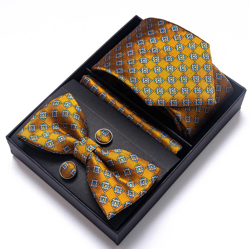 Men'S Tie Bow Tie Set Gift Box 6-Piece Set Tie Business Dress Tie Guangzhou