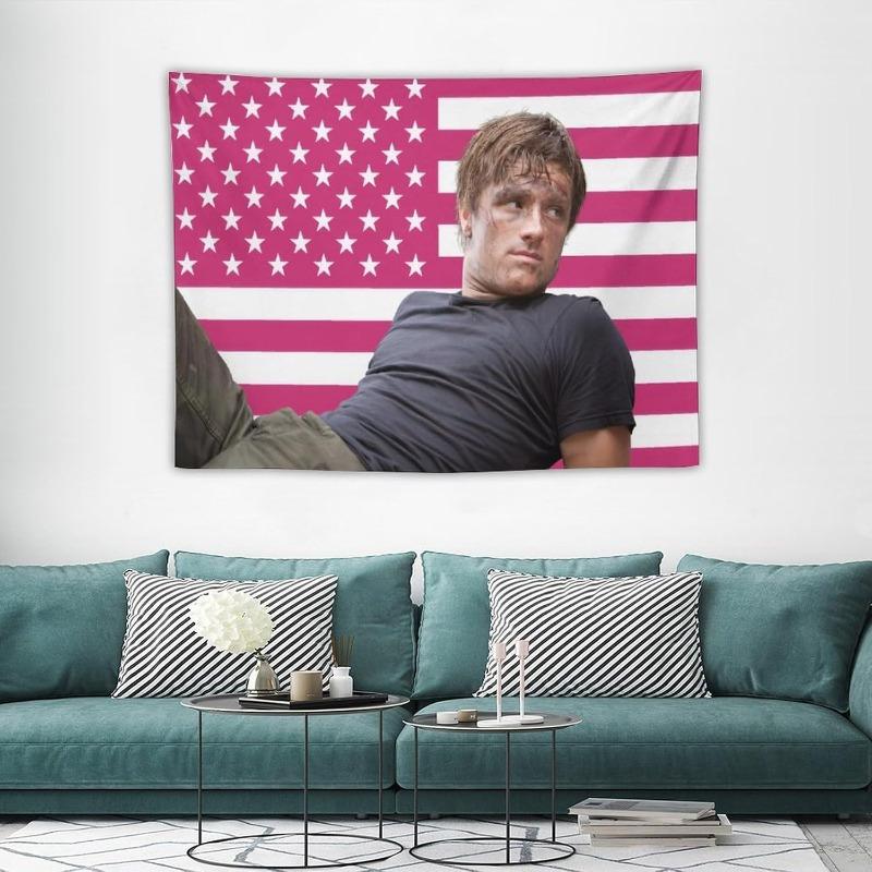 1pc Josh Hutcherson Aesthetic Tapestry Horizontal Weave Free Install Kit Home Party Bedroom Decor