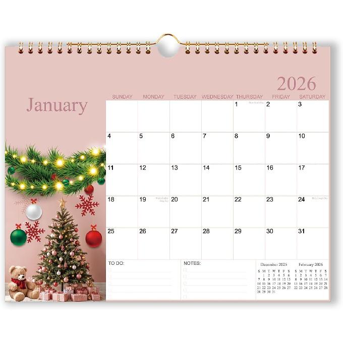 2026 Calendar - Wall Calendar 2026 Monthly Planner from January 2026 To December 2026, 12 Months Calendar with 140 Gsm Premium Paper, Twin-Wire