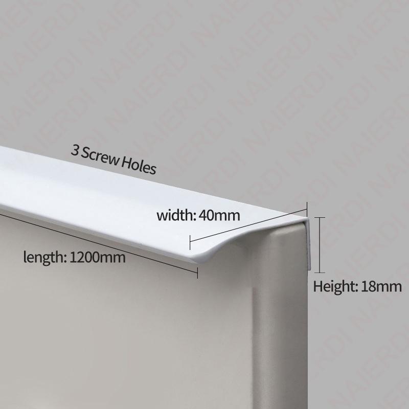 NAIERDI White Long Cabinet Handles Aluminum Alloy 800-1200mm Hidden  Furniture Handle Drawer Knobs Cupboard Pulls