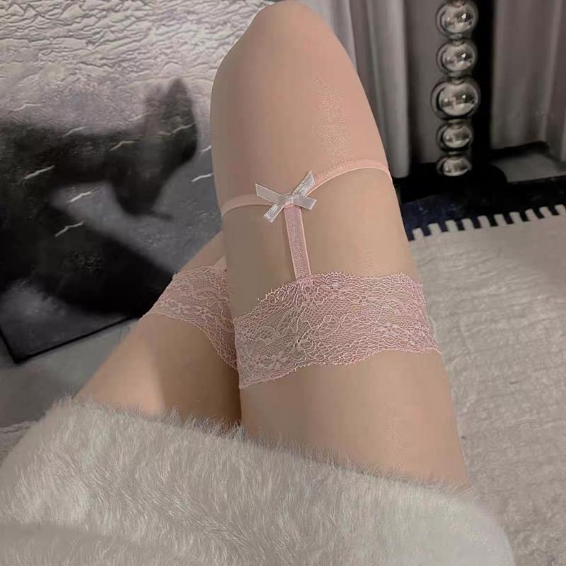 Women's Lace Top Thigh High Stockings Anti-skid Silicone Lace Stockings Silk Stockings Tights Sexy Over The Knee Socks