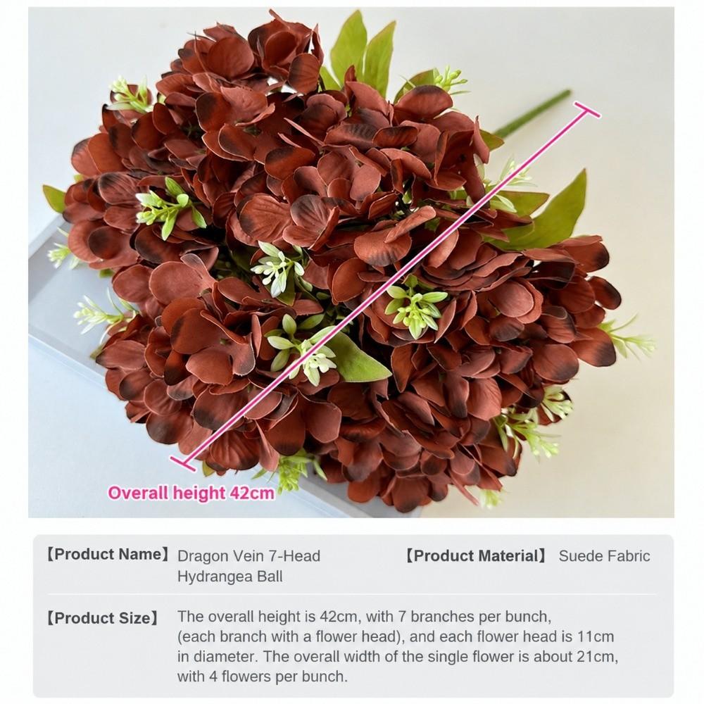 Silk Fake Hydrangea Flowers Large Size Bridal Hydrangea Bouquet for Home Party Wedding