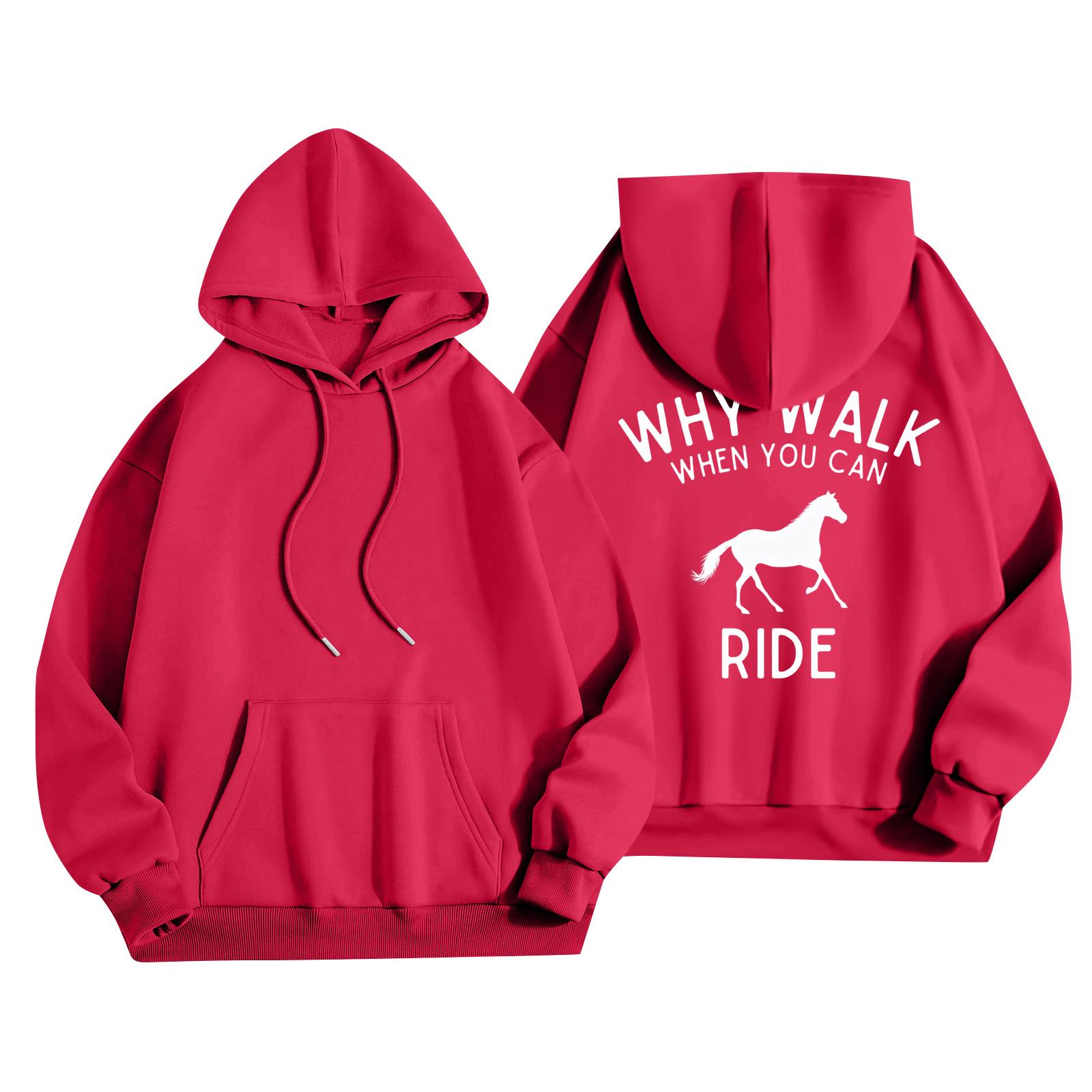 

Женская мода повседневный принт повседневный длинный рукав круглый вырез толстовка топ S красный