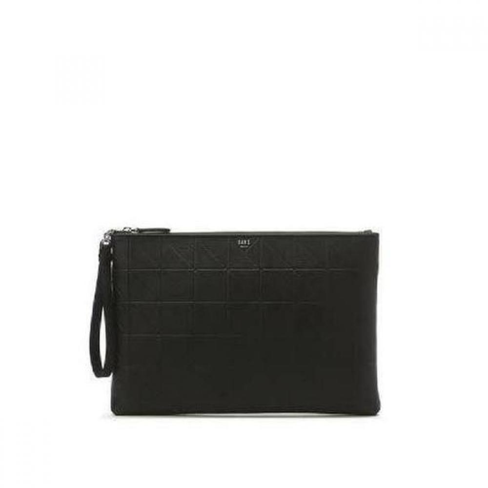 Daks Black Cut Pattern Cowhide Clutch Bag Dbba1f279bk