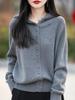 Women's Trendy Multi-Button Hooded Cardigan Sweater - Autumn/Winter Knit Outerwear, Loose & Stylish Ins Design