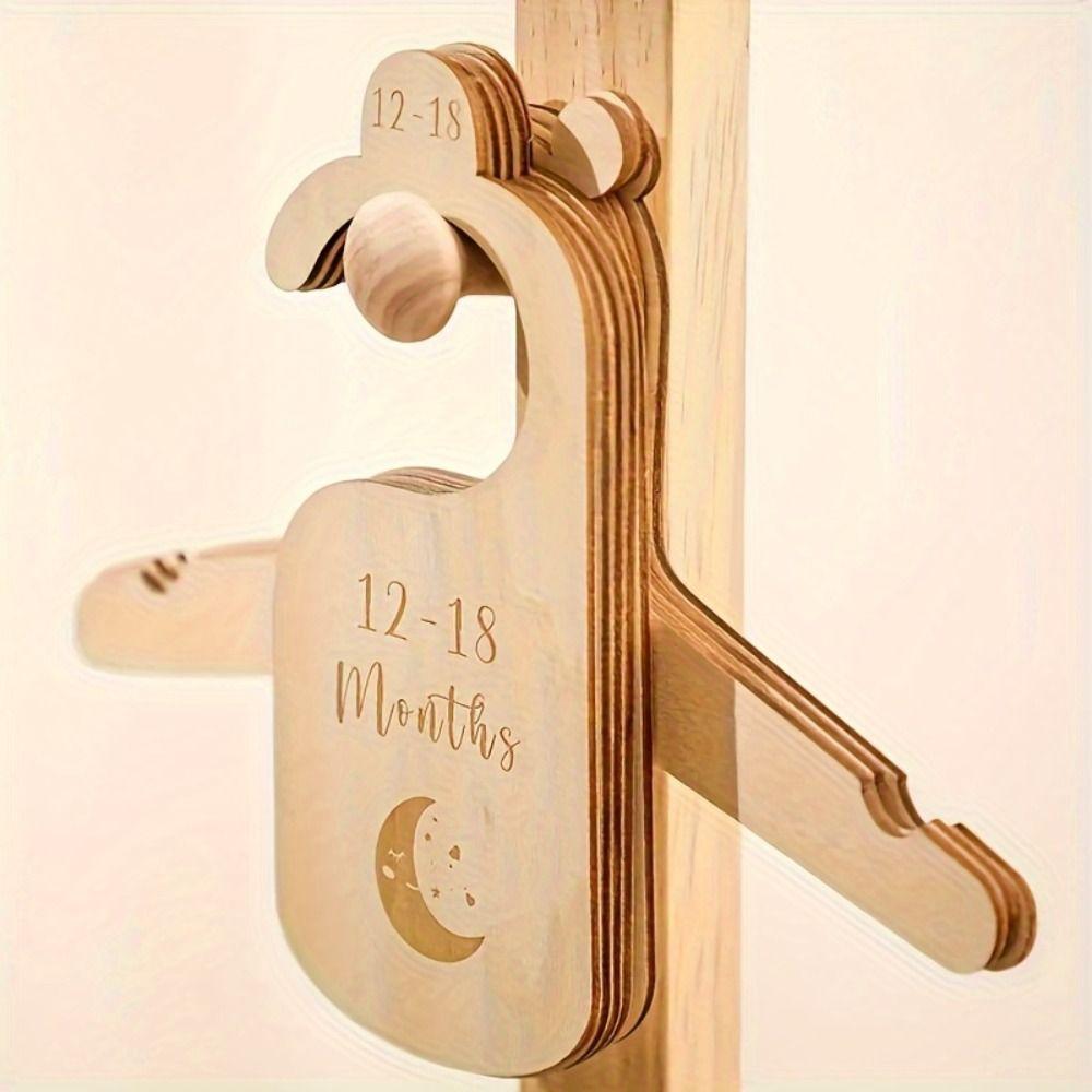 7/8Pcs Label Assortment Infant Wardrobe Divider Wood Nursery Clothes Organizers Home