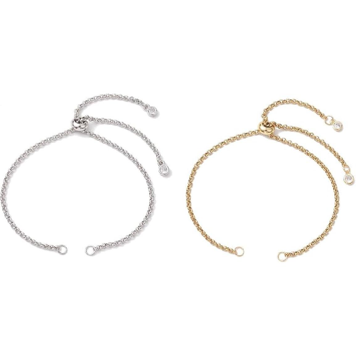 

Airssory 10 pcs 26cm Long 2 Colors 304 Stainless Steel Slider Bracelets Making Extender Chain with Beads for Link Charm DIY Jewelry Bracelets Anklets Slider Beads Chains_10 pc