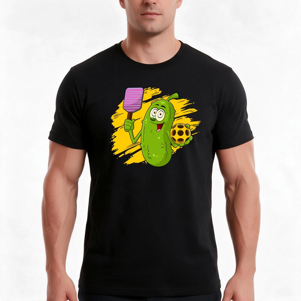 Pickleball Cartoon Pickle Player TShirt Summer Casual Cotton Tee Oversized Streetwear Tops Vintage Graphic Print