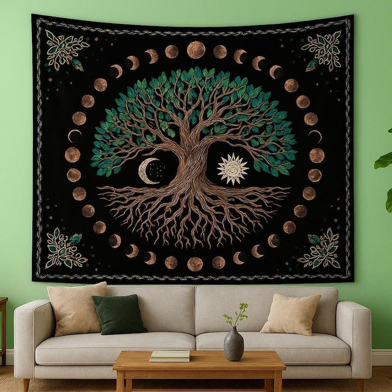 Mystic Tree of Life Tapestry 75x100