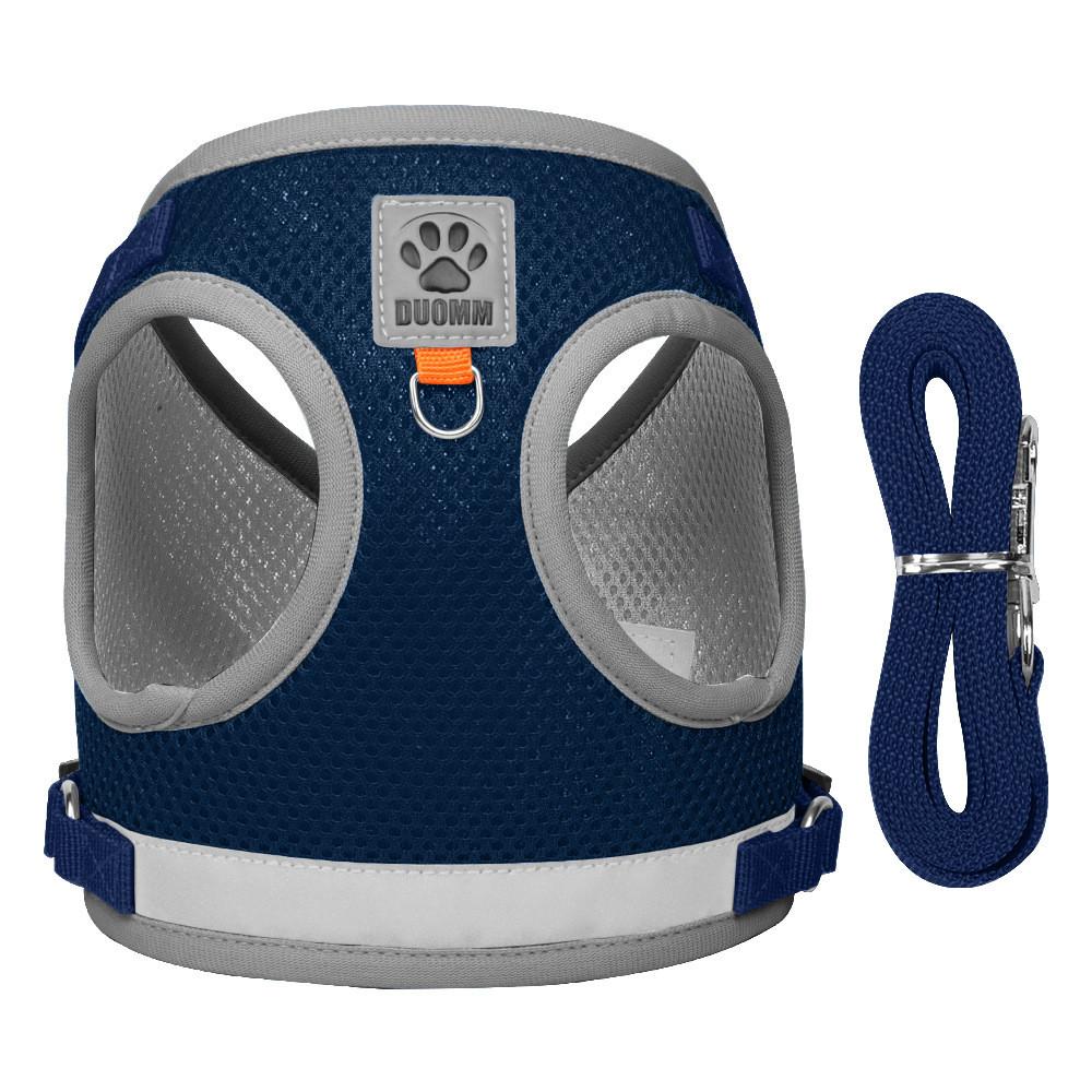 Pet Harness With Double Layer Mesh Reflective Breathable For Dogs And Cats